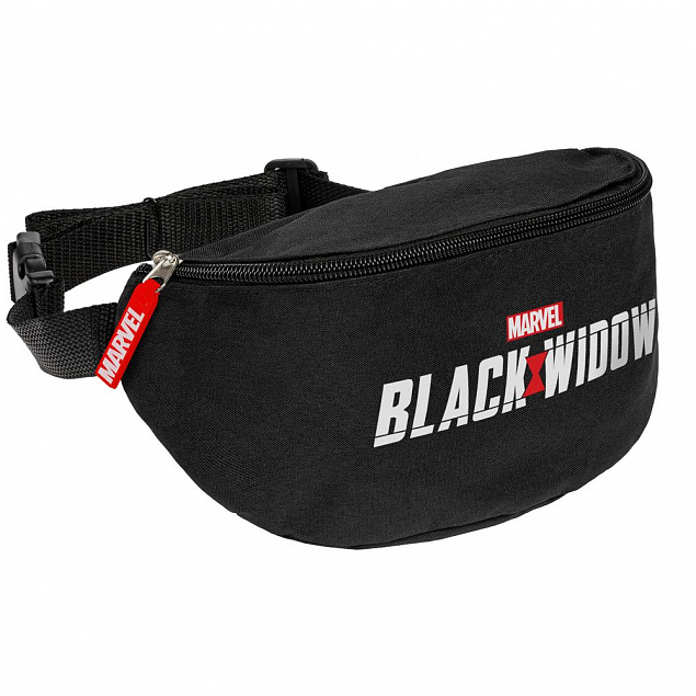 Поясная сумка Black Widow, черная с логотипом  заказать по выгодной цене в кибермаркете AvroraStore