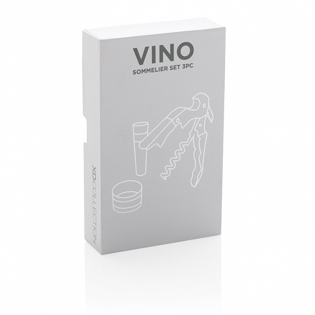 Винный набор сомелье Vino, 3 шт. с логотипом  заказать по выгодной цене в кибермаркете AvroraStore