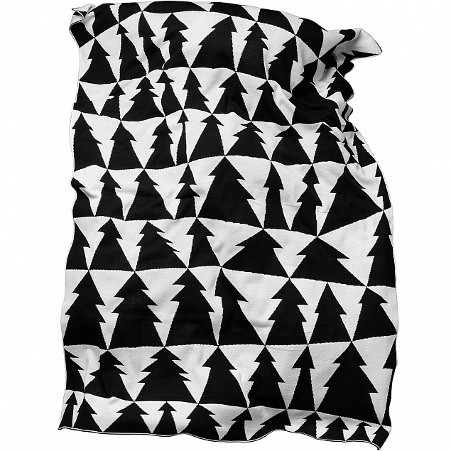 Плед «Танцующий лес», черно-белый с логотипом  заказать по выгодной цене в кибермаркете AvroraStore