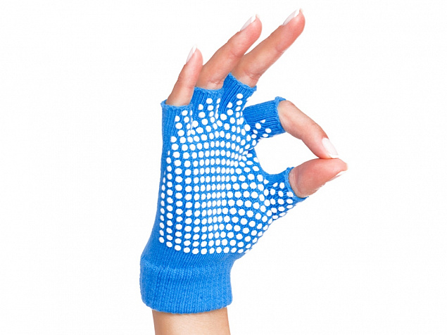 Перчатки противоскользящие для занятий йогой с логотипом  заказать по выгодной цене в кибермаркете AvroraStore