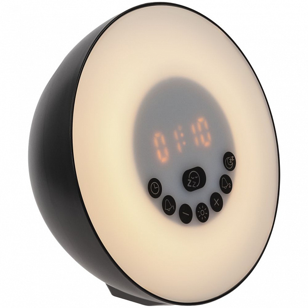 Лампа-колонка dreamTime для пробуждения светом и музыкой, черная с логотипом  заказать по выгодной цене в кибермаркете AvroraStore