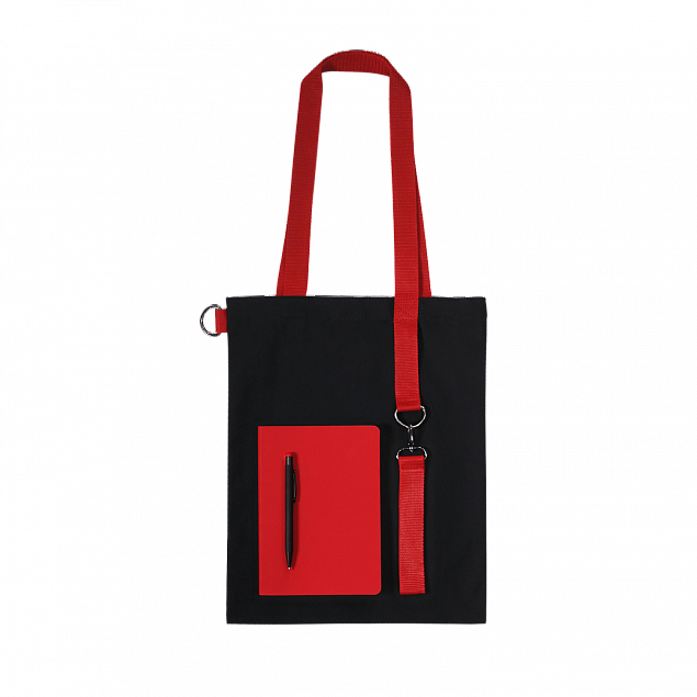 Набор Bplanner casual (чёрный с красным) с логотипом  заказать по выгодной цене в кибермаркете AvroraStore