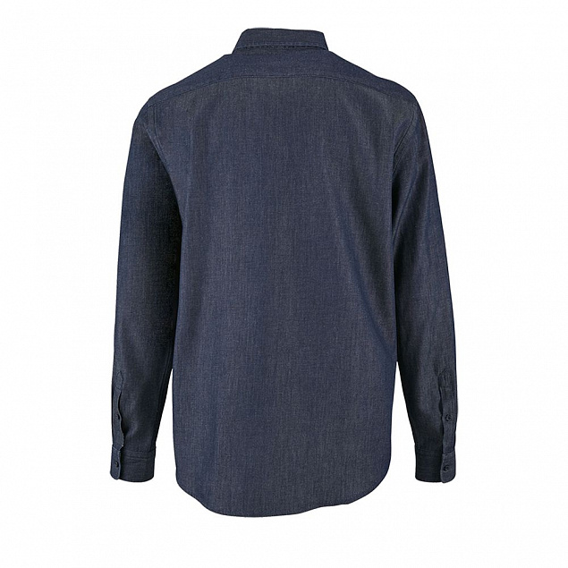 Рубашка мужская BARRY MEN, синяя (деним) с логотипом  заказать по выгодной цене в кибермаркете AvroraStore