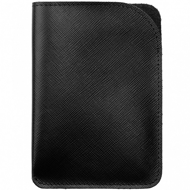Чехол для паспорта Linen, черный с логотипом  заказать по выгодной цене в кибермаркете AvroraStore