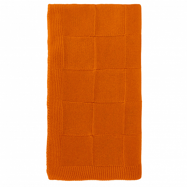 Плед Cella вязаный, 160*90 см, оранжевый (без подарочной коробки) с логотипом  заказать по выгодной цене в кибермаркете AvroraStore