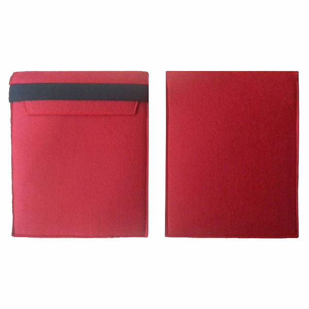 Чехол для iPad из войлока, красный с черным с логотипом  заказать по выгодной цене в кибермаркете AvroraStore