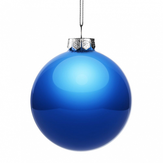 Елочный шар Finery Gloss, 10 см, глянцевый синий с логотипом  заказать по выгодной цене в кибермаркете AvroraStore
