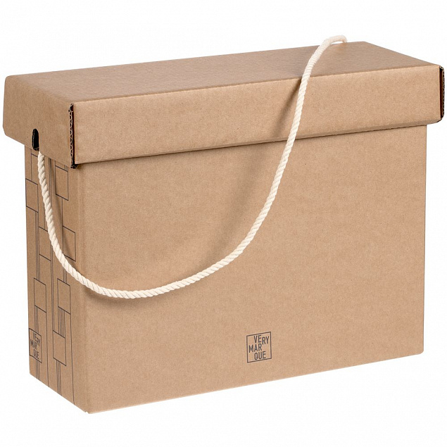 Коробка Very Marque, малая, крафт с логотипом  заказать по выгодной цене в кибермаркете AvroraStore