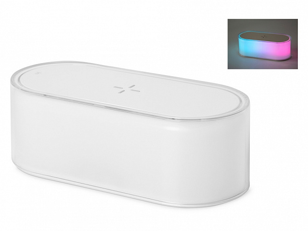 Ночник с беспроводной зарядкой и RGB подсветкой «Miracle», 15 Вт с логотипом  заказать по выгодной цене в кибермаркете AvroraStore