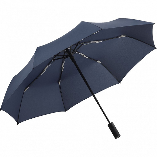 Зонт складной Profile, темно-синий с логотипом  заказать по выгодной цене в кибермаркете AvroraStore