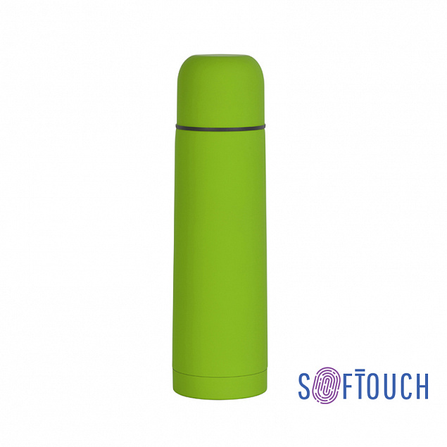 Термос "Крит"с покрытием soft touch 0,5 л., зеленое яблоко с логотипом  заказать по выгодной цене в кибермаркете AvroraStore