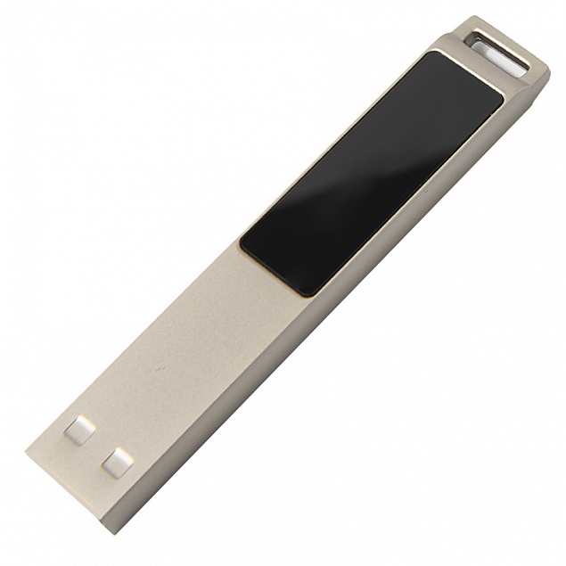 USB flash-карта LED с белой подсветкой (32Гб), серебристая, 6,6х1,2х0,45 см, металл с логотипом  заказать по выгодной цене в кибермаркете AvroraStore