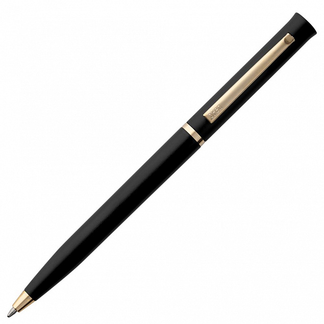 Ручка шариковая Euro Gold, черная с логотипом  заказать по выгодной цене в кибермаркете AvroraStore