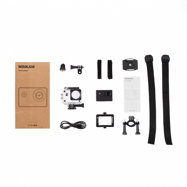Экшн-камера Minkam, черная с логотипом  заказать по выгодной цене в кибермаркете AvroraStore