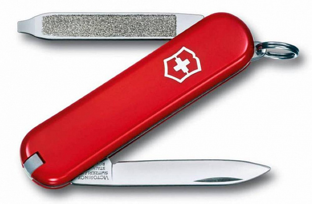 Нож-брелок Escort 58, красный с логотипом  заказать по выгодной цене в кибермаркете AvroraStore