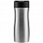 Термостакан Coffee To Go, серебристый с серым клапаном с логотипом  заказать по выгодной цене в кибермаркете AvroraStore