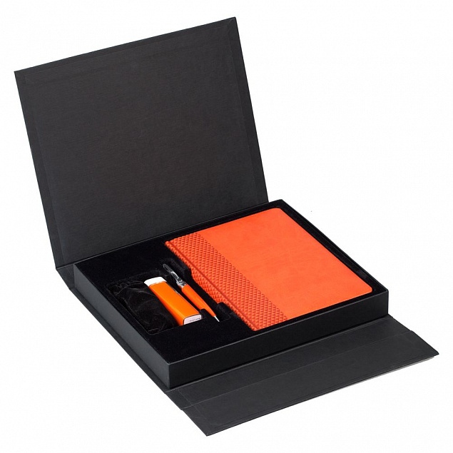Коробка Status под ежедневник, аккумулятор и ручку, черная с логотипом  заказать по выгодной цене в кибермаркете AvroraStore