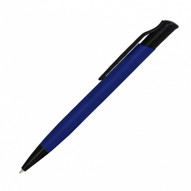 Шариковая ручка Grunge, синяя с логотипом  заказать по выгодной цене в кибермаркете AvroraStore