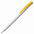 Ручка шариковая Pin, белая с желтым с логотипом  заказать по выгодной цене в кибермаркете AvroraStore