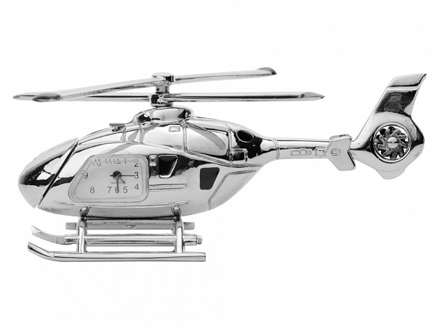 Часы Вертолет, серебристый с логотипом  заказать по выгодной цене в кибермаркете AvroraStore