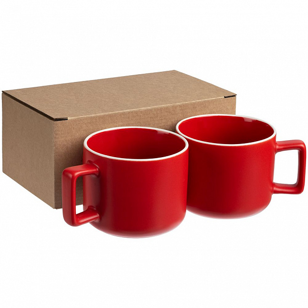 Коробка Couple Cup под 2 кружки, малая, крафт с логотипом  заказать по выгодной цене в кибермаркете AvroraStore