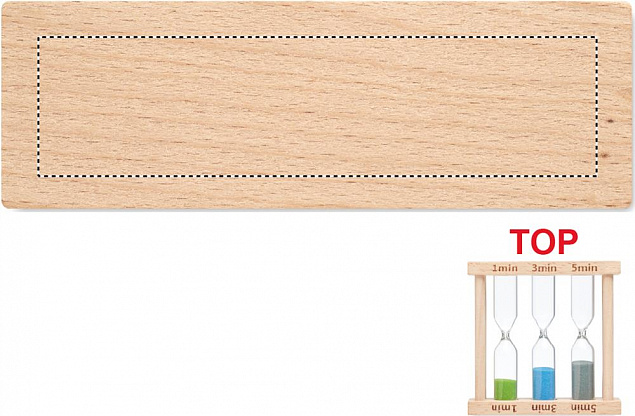 Набор из 3 деревянных песочных с логотипом  заказать по выгодной цене в кибермаркете AvroraStore
