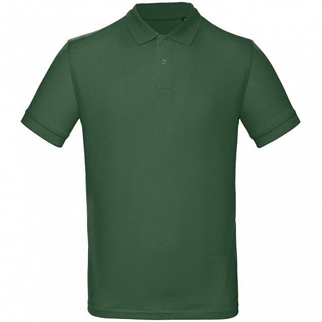 Рубашка поло мужская Inspire, темно-зеленая с логотипом  заказать по выгодной цене в кибермаркете AvroraStore
