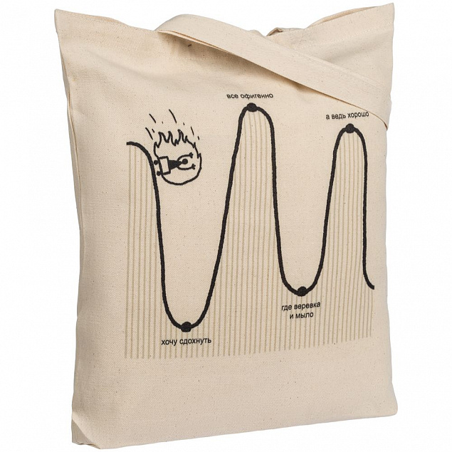 Холщовая сумка «Все плохо», неокрашенная с логотипом  заказать по выгодной цене в кибермаркете AvroraStore