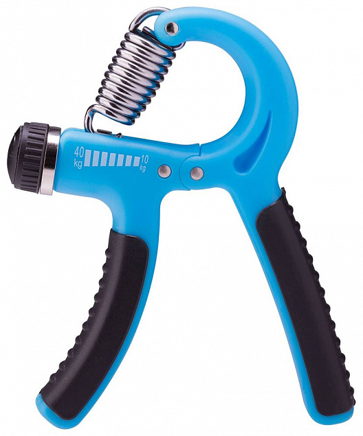 Эспандер кистевой Power Wrist, синий с логотипом  заказать по выгодной цене в кибермаркете AvroraStore
