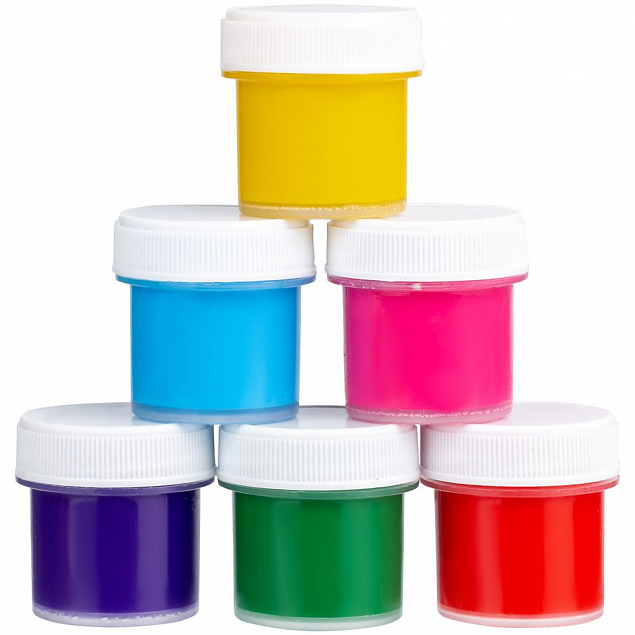 Краски акриловые Pictorial 12 цветов с кисточкой с логотипом  заказать по выгодной цене в кибермаркете AvroraStore