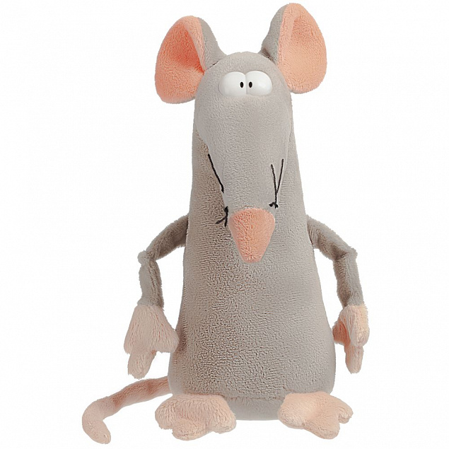 Мягкая игрушка «Мышонок Dude», серо-розовый с логотипом  заказать по выгодной цене в кибермаркете AvroraStore