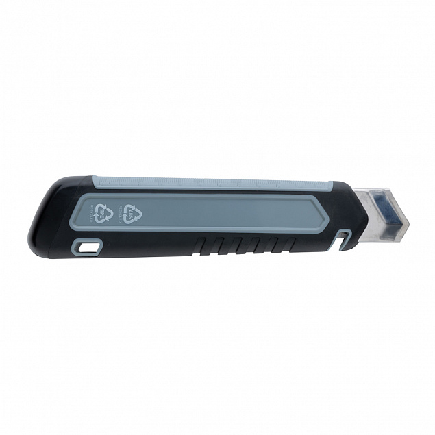 Строительный нож из переработанного пластика RCS с линейкой на корпусе с логотипом  заказать по выгодной цене в кибермаркете AvroraStore