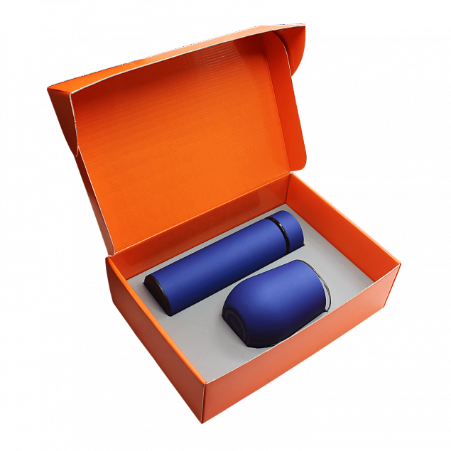 Набор Hot Box C (софт-тач) G, синий с логотипом  заказать по выгодной цене в кибермаркете AvroraStore