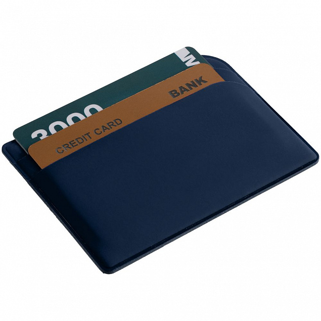Чехол для карточек Dorset, синий с логотипом  заказать по выгодной цене в кибермаркете AvroraStore