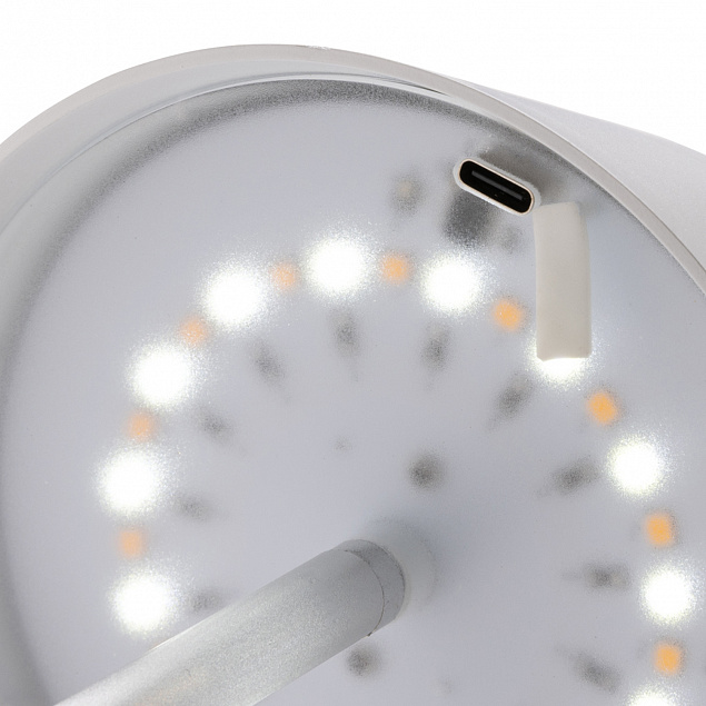 Беспроводная настольная лампа Pure Glow из переработанного пластика RCS с логотипом  заказать по выгодной цене в кибермаркете AvroraStore