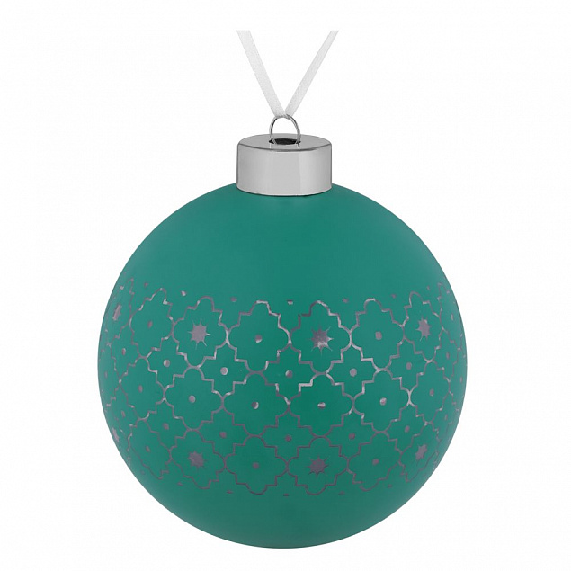 Елочный шар Chain, 10 см, зеленый с логотипом  заказать по выгодной цене в кибермаркете AvroraStore