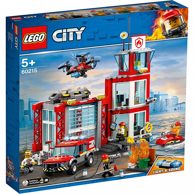 Конструктор «LEGO City. Пожарное депо» с логотипом  заказать по выгодной цене в кибермаркете AvroraStore