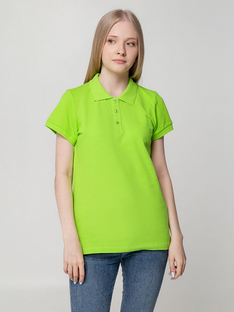 Рубашка поло женская Virma Lady, зеленое яблоко с логотипом  заказать по выгодной цене в кибермаркете AvroraStore