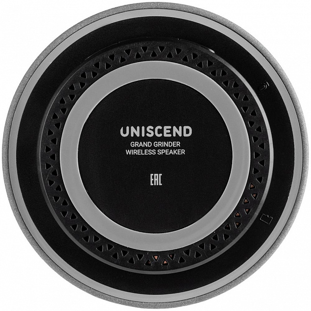Беспроводная колонка Uniscend Grand Grinder, серая с логотипом  заказать по выгодной цене в кибермаркете AvroraStore