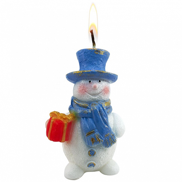 Свеча «Снеговик» с логотипом  заказать по выгодной цене в кибермаркете AvroraStore
