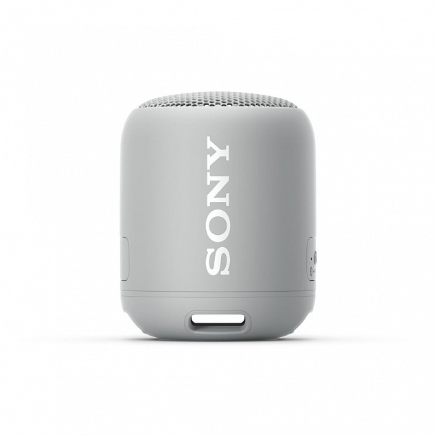 Беспроводная колонка Sony SRS-XB12, серая с логотипом  заказать по выгодной цене в кибермаркете AvroraStore