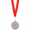 Медаль наградная на ленте  "Серебро" с логотипом  заказать по выгодной цене в кибермаркете AvroraStore